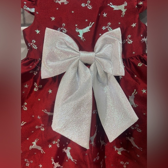 Bonnie Jean Toddler Girl Christmas Reindeer Jacquard Party Dress Holiday 18 mo - Picture 5 of 5